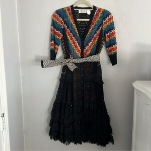 BYRON LARS- intricately detailed dress- knit/lace NWOT